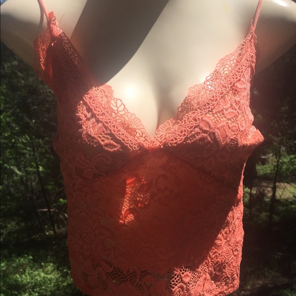 Love Tree peachy  scalloped lace long line braette / camisole - Picture 2 of 7
